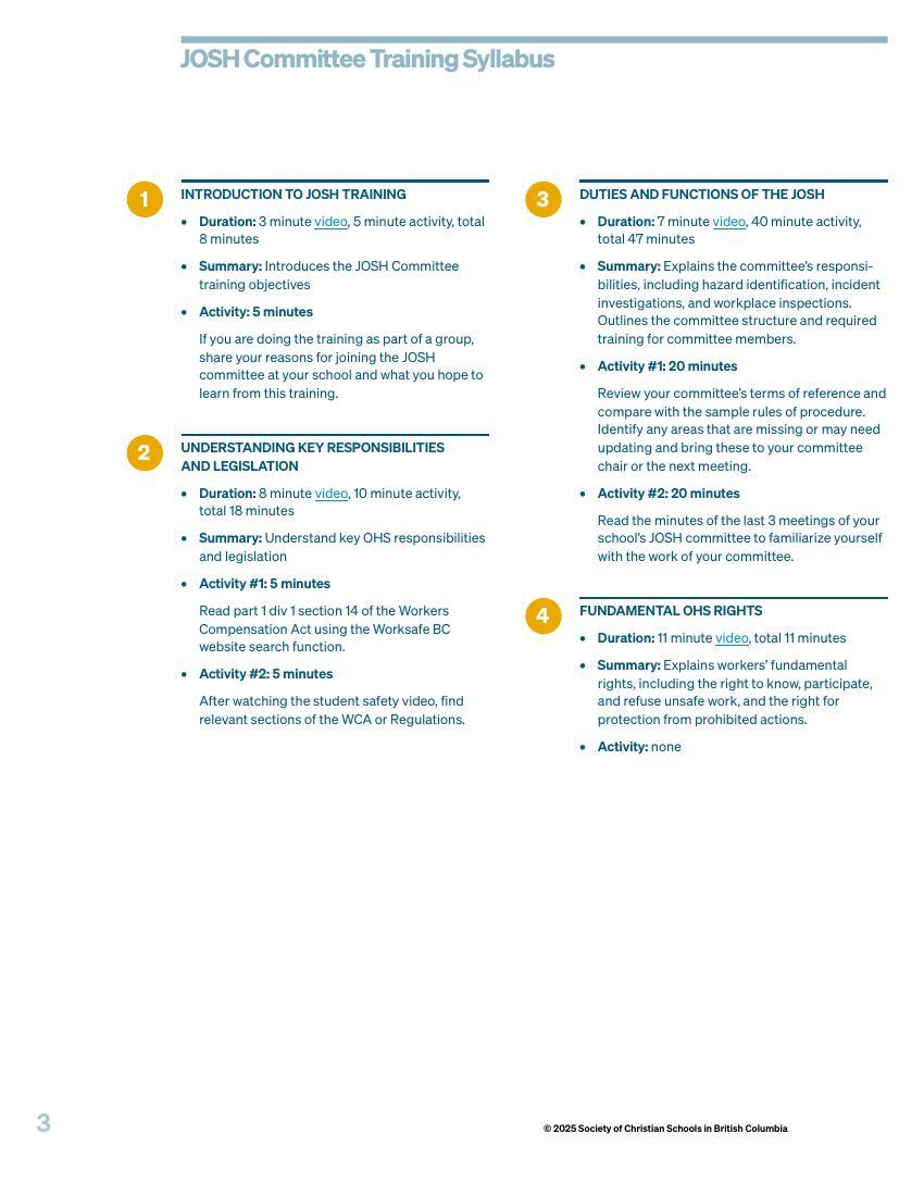 JOSH Training Syllabus 2025